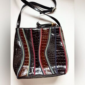 Via Piaggi Patchwork Leather Purse